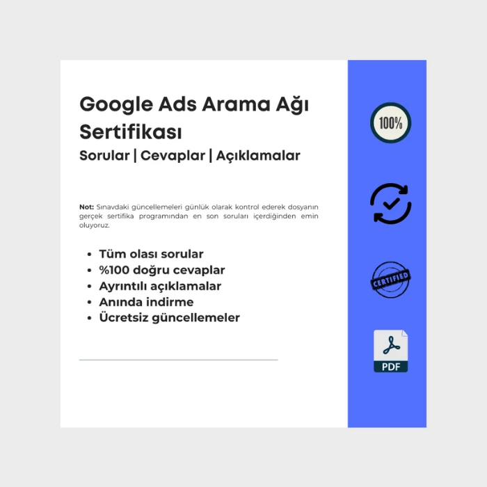 Cevapları içeren dosya Google Ads Arama Ağı Sertifikası